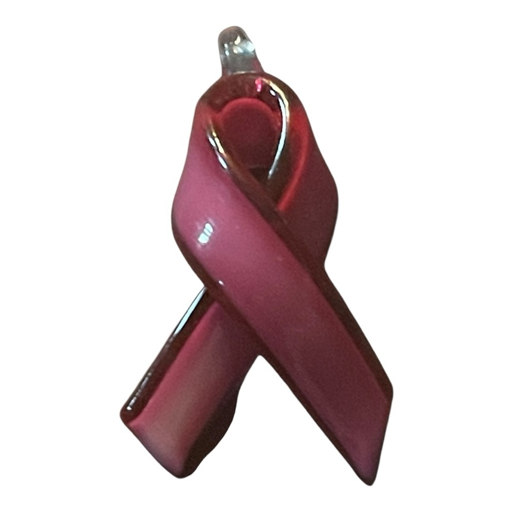 Pink Ribbon Glass Pendant - Picture 5 of 6